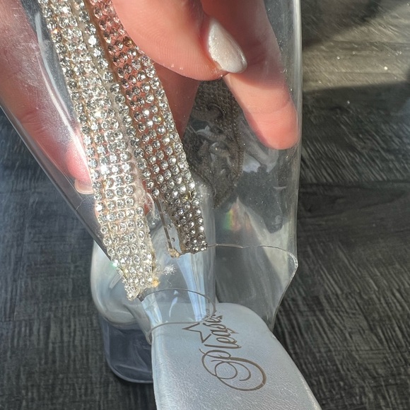 Pleaser’s Adore-1016C-2 7” Clear lace up ankle boots. - Picture 4 of 8